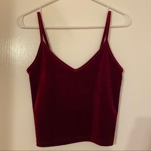 Maroon Velvet Tank Top